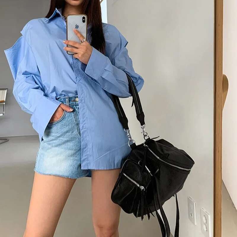 MBTI Black Fashion Shoulder For Women Gothic Large Capacity Simple Mens Tote Bag Pu Leather Designer Advanced New In Handbag