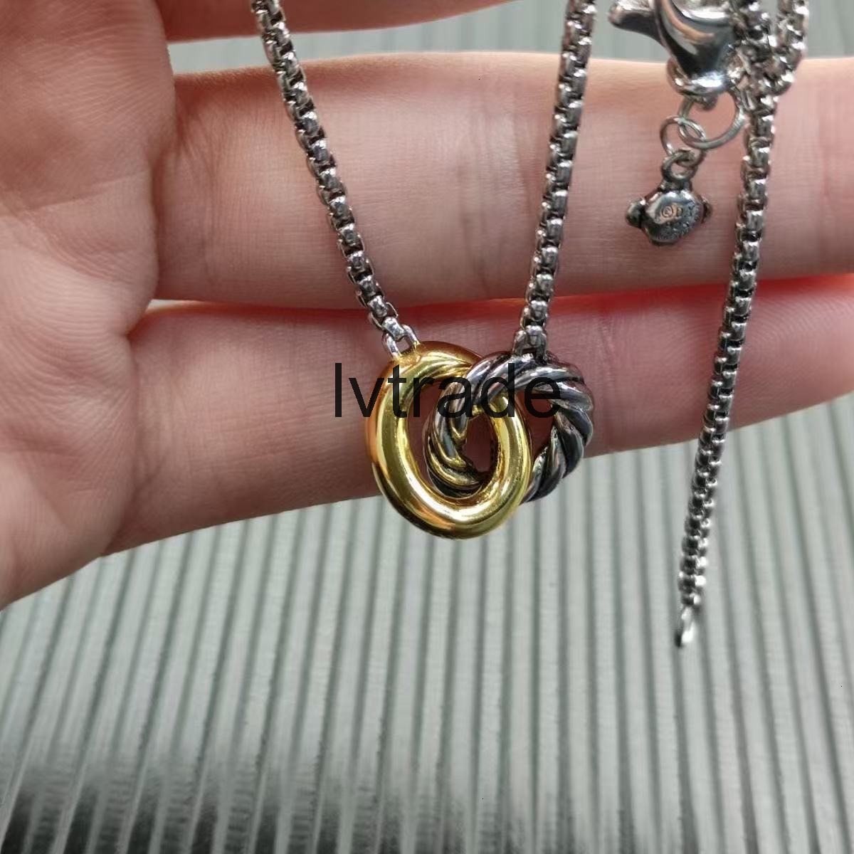 Designer David Jewelry Yurmann Xx Fashion Color-block Twisted Double Loop Necklace O677