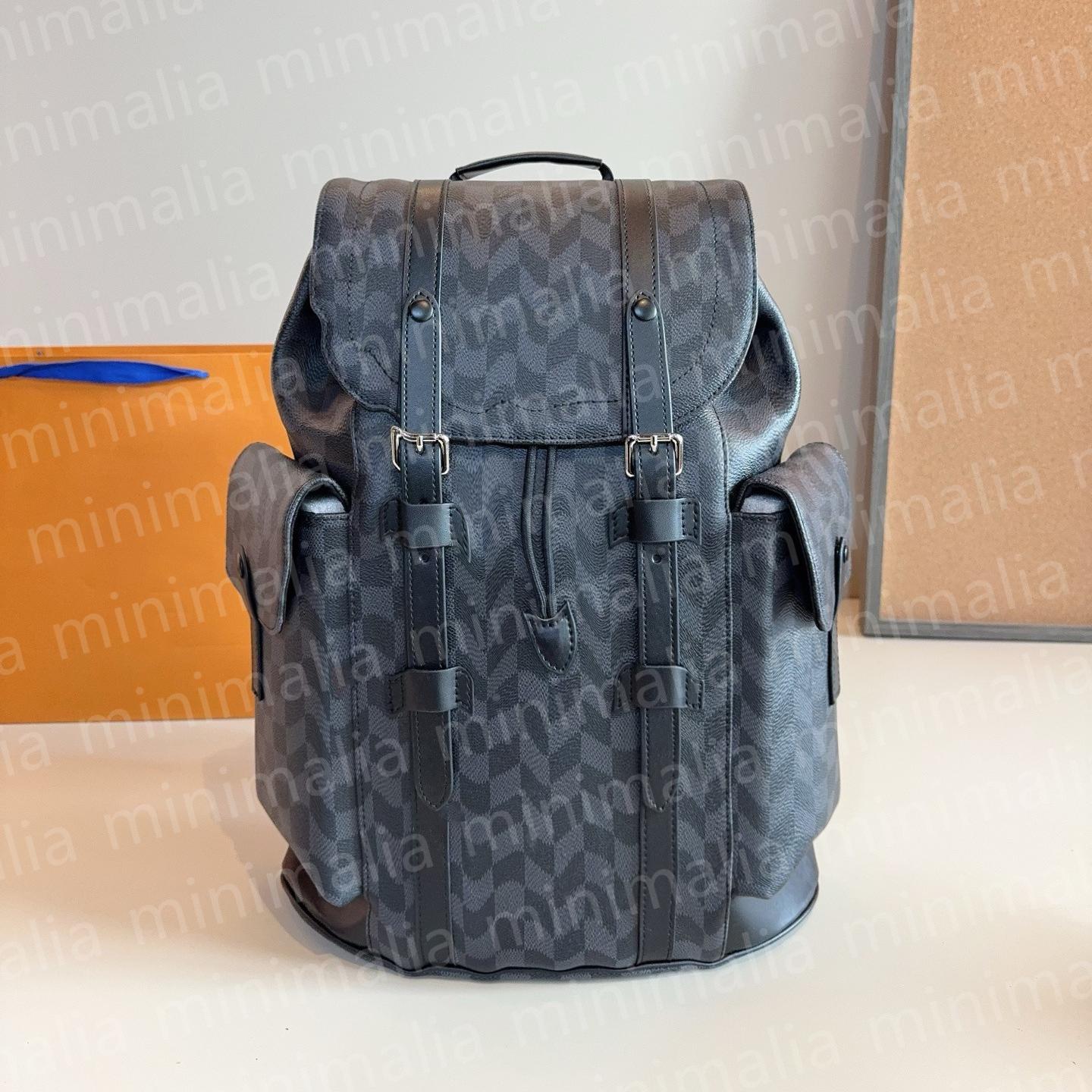 Designer Backpack Embossed Unisex Travel Fashion Grey Samurai Double Side Pocket cow Leather Edging Duffel Bag backpack