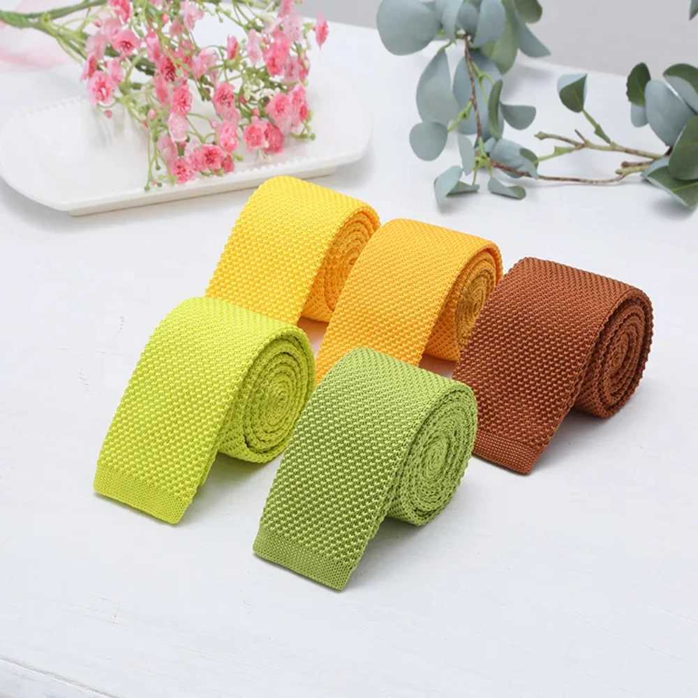 fashion 6 cm Mens knit tie skinny knitted necktie narrow slim gravatas mens wool ties knitting yarn designers candy color X250407