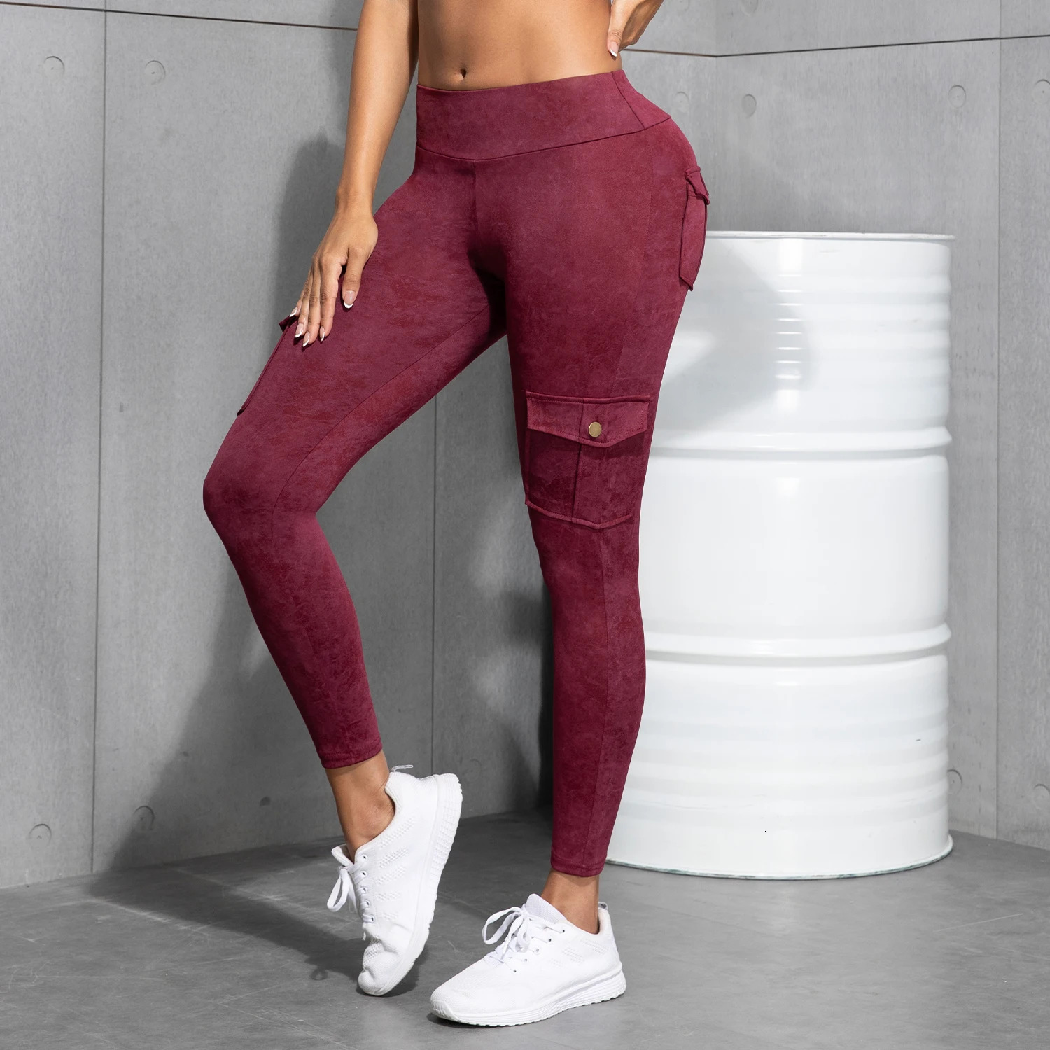 Womens Laundry Printed Work Pocket Legs High Waist Hip Lift Fitness Tight 5Color Fashion 250407
