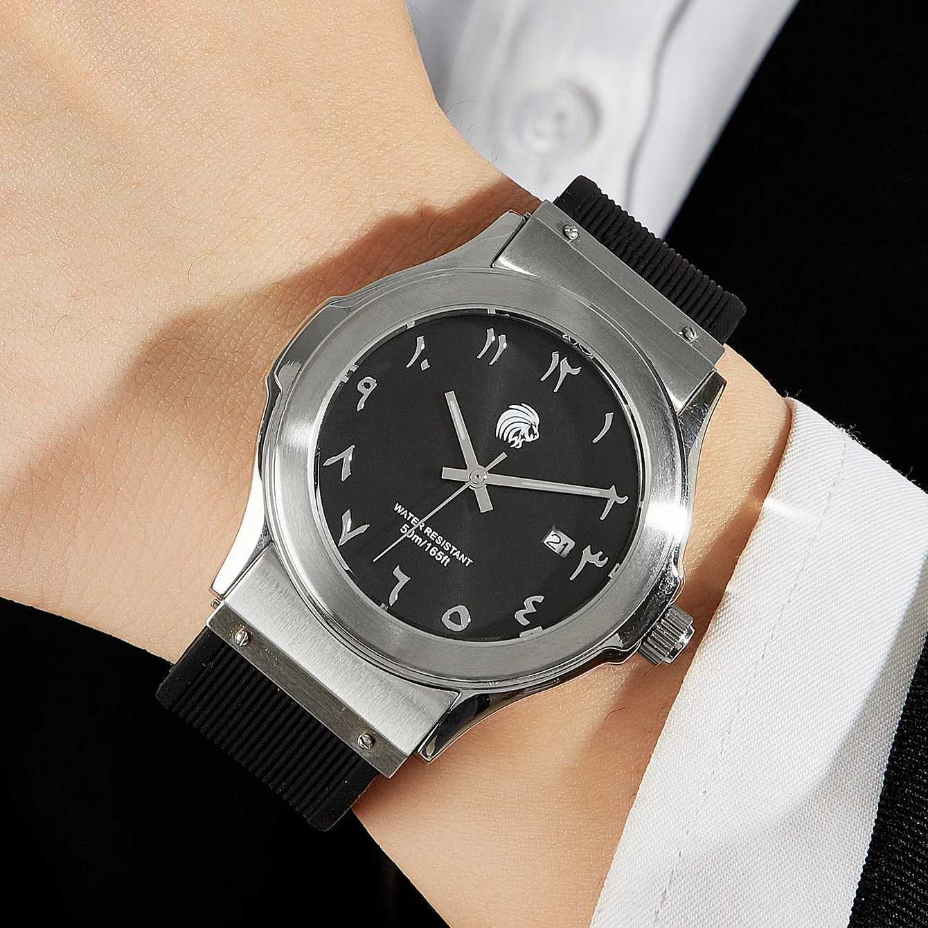 Brand Arabic watch all stainless steel case waterproof Y250407