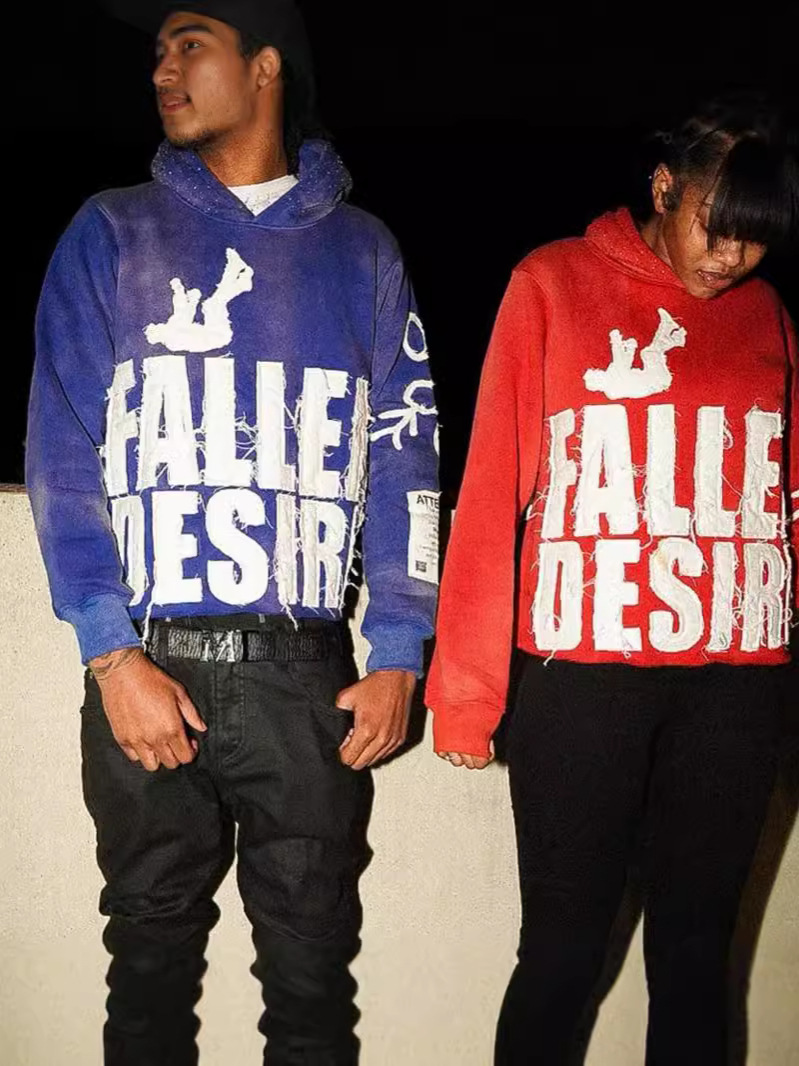 European and American new hoodies foam printed long-sleeved hooded sweatshirts washed to make old street fashion Y2K R250408