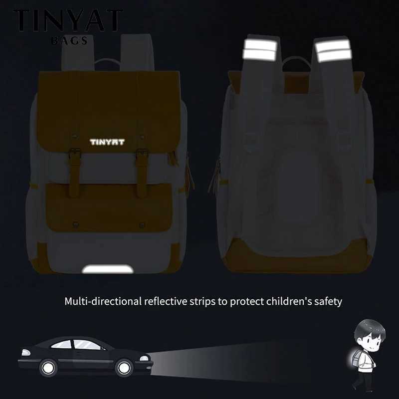 TINYAT Waterproof Shoulder Bag for Women Large Capacity Mens Backpack with 5 Pockets School Bag for 13 Laptop to Daily UseC250407