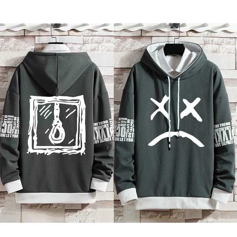 Autumn new mens hooded sweatshirt hand-painted printed pattern mens sweatshirt Ins W250408