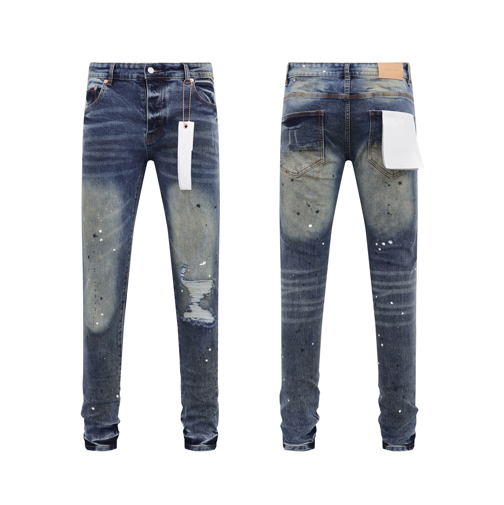 Jeans designer pant stacked men european jean pants trousers biker embroidery ripped mens jeans print jeans