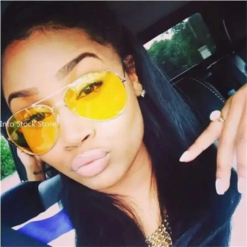 Pilot Yellow Sunglasses Women Day Night Vision Classic Brand Designer Male Sun for Driving Clear Lens Glasses