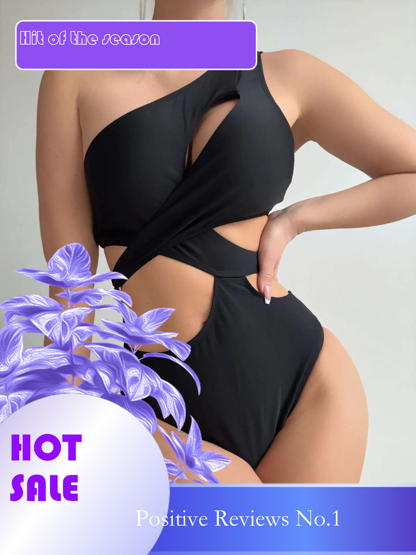 Dongdumaoyi Sexy One Shoulder Swimwear Women Black Hollow Out Slimming Backless Piece Swimsuit Summer Beach Bathing Suit Monokini