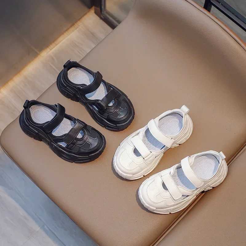 Girls sports shoes PU hook and loop fashion cute round toe shallow summer breathable boys casual running sports shoes straight W250407