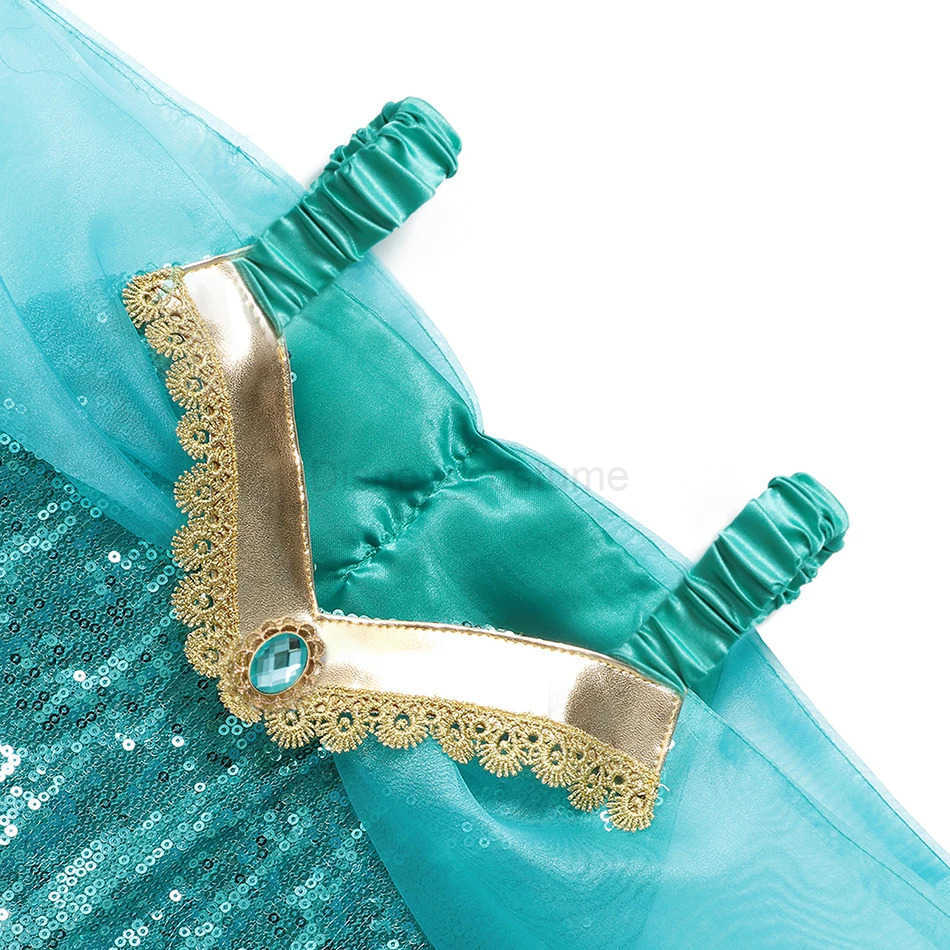 Disney Classic Princess Jasmine Costume for Girls Halloween Carnival Aladdin Cosplay Jasmine Party Clothing Kid Purim Dress Up X250408