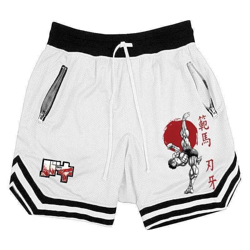 Hanma Baki Anime Short Film Mens Fast Drying Network Gym Shorts Breathable Fitness Jogger Summer Basketball Sports Scanning MensXJ250407