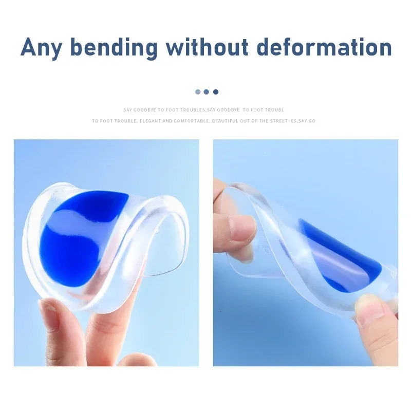 Silicone Gel Insoles Pain Heal Cushion Bone Spurs Pain Relief Heel Cushion Thickened Soft Half-Size Shoe Sole Insole Heel Pad 250408