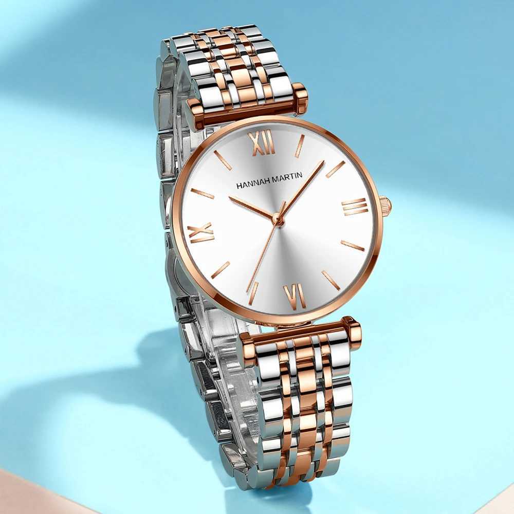 Hannah Martin the top brand of new womens casual watches in 2024 is a Japanese sports stainless steel fashion Roman scale womens quartz watchT250408