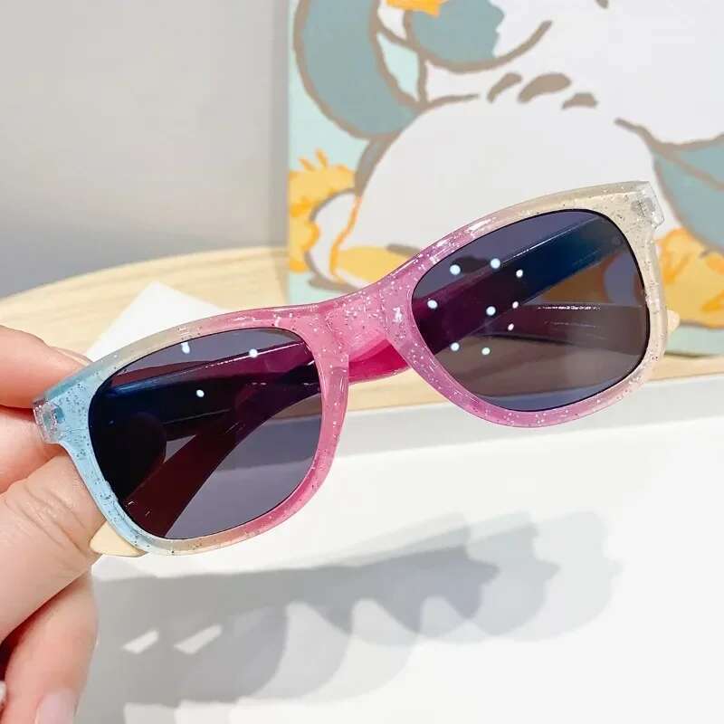 2025 New Cool Children's Colorful Shiny Square Sunglasses Girls Trendy Fashionable Cute Sun Glasses Kids Eyewear