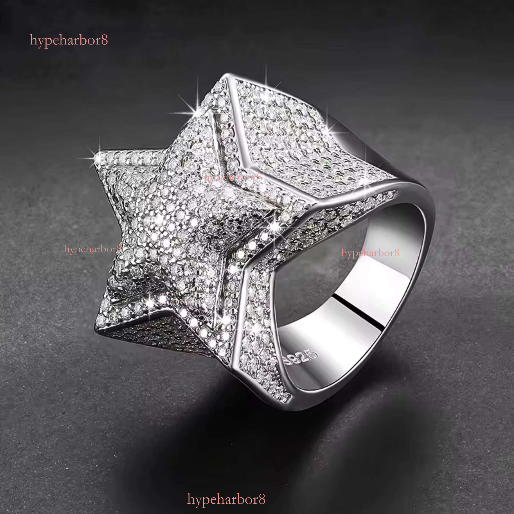 Original S sterling silver luxury GRA certified round cut VVS silica chilled men's hip-hop ring