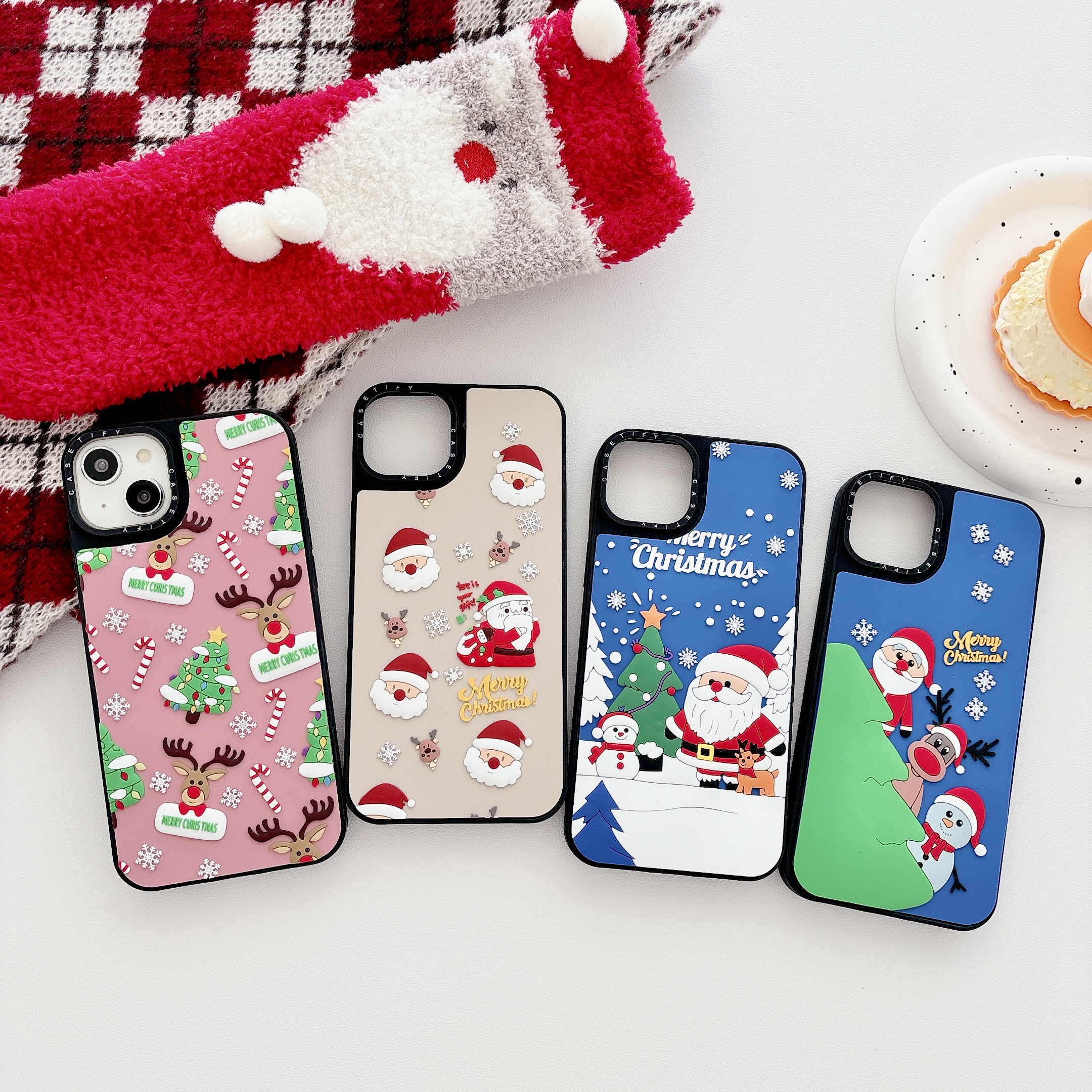 3D Silicone Mobile Phone Case Christmas Patterns Cartoon Designer for iPhone 17 PRO Air 16 15 Plus