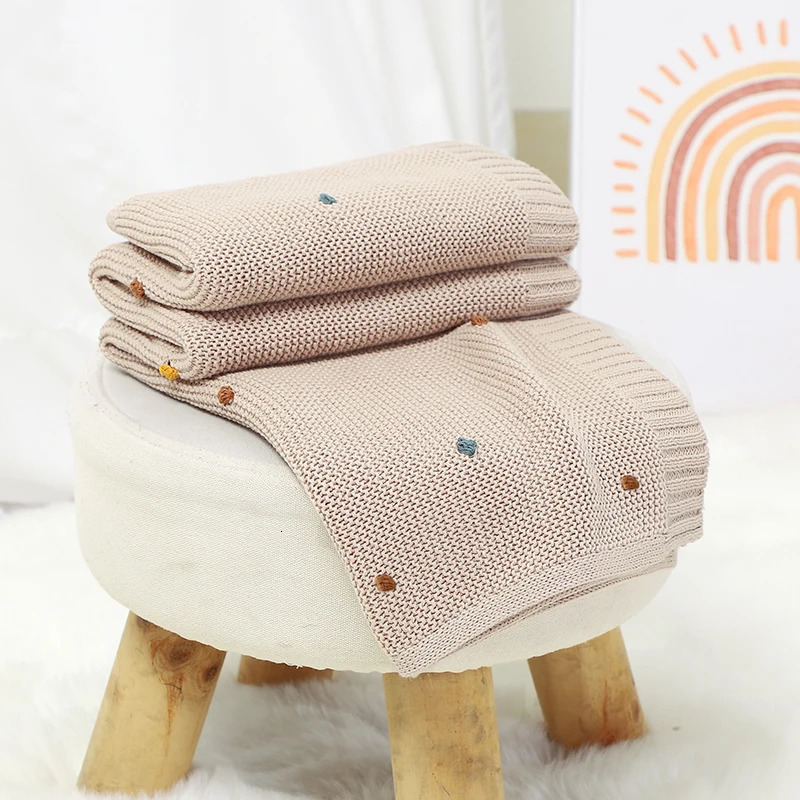 born Baby Blankets 90*70cm Knitted Infant Kids Boys Girls Ultra-Soft Cotton Muslin Swaddle Wrap Stuff Toddler Comforter Sheet 250408