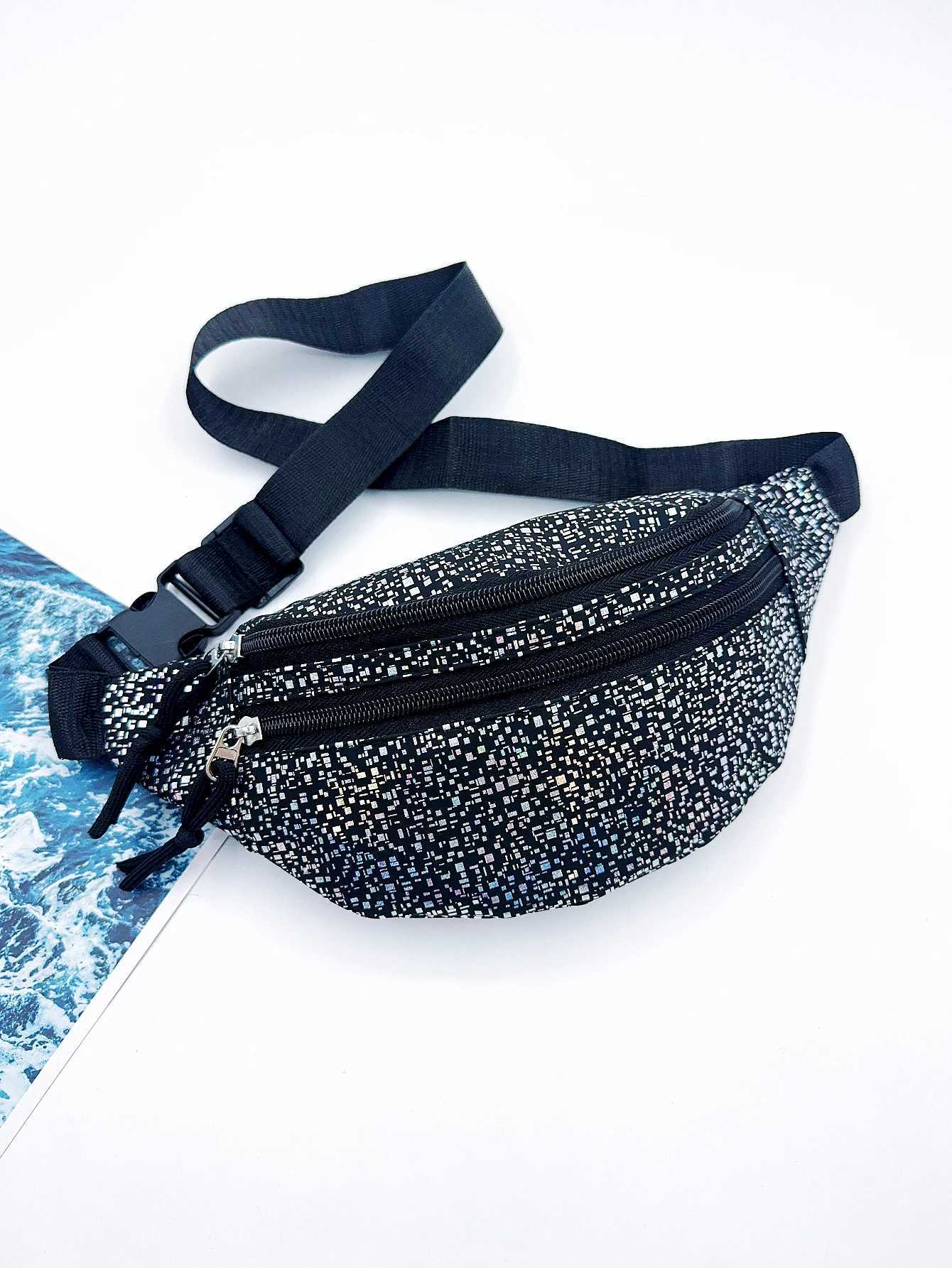 Sparkly Holographic Fanny Pack Womens Belt Bag I Travel CrossBody Fanny Pack Womens Fashion Waist Bag Bum Bag Z250407