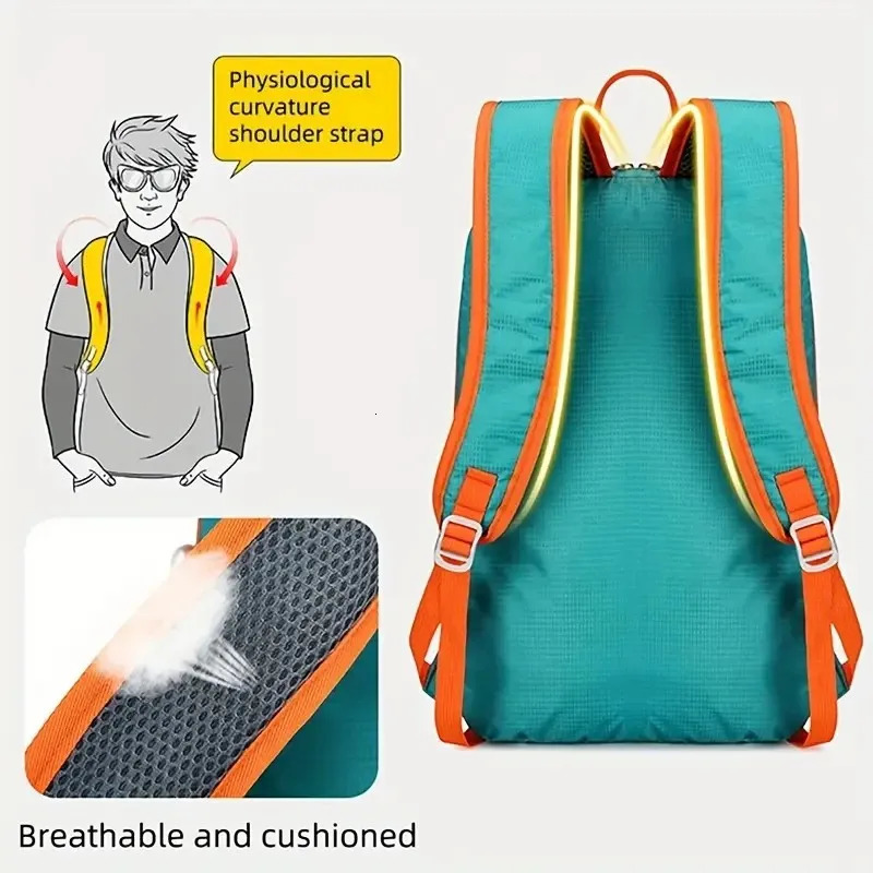Lightweight Handy Packable Backpack 20L Foldable Hiking Backpacks Water Resistant Small Folding Daypack for Travel 250407