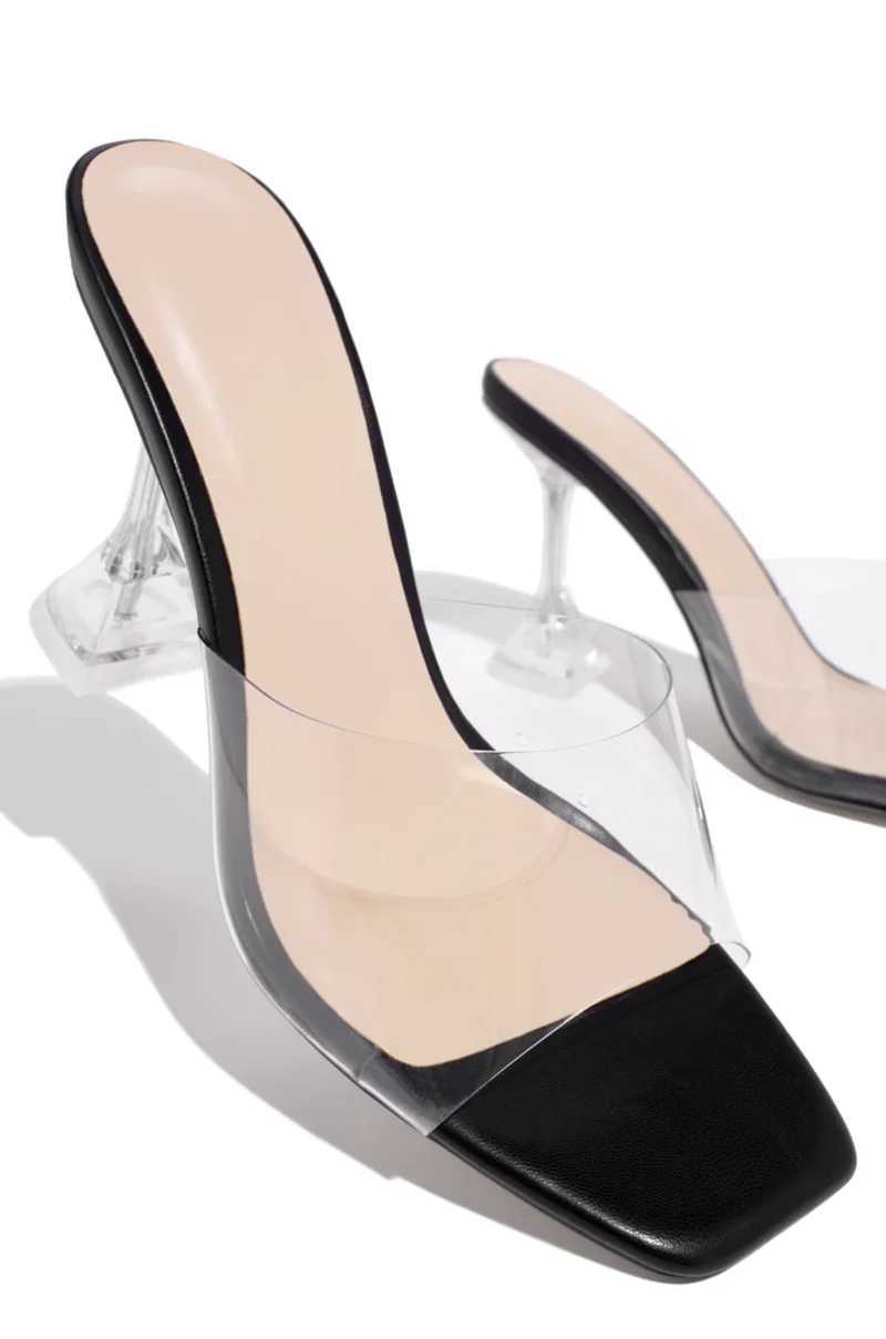 FI PVC Womens Sandals Summer Open High Heels Womens Transparent Sandals Slippers Womens Party Shoes Discount PumpXJ250407