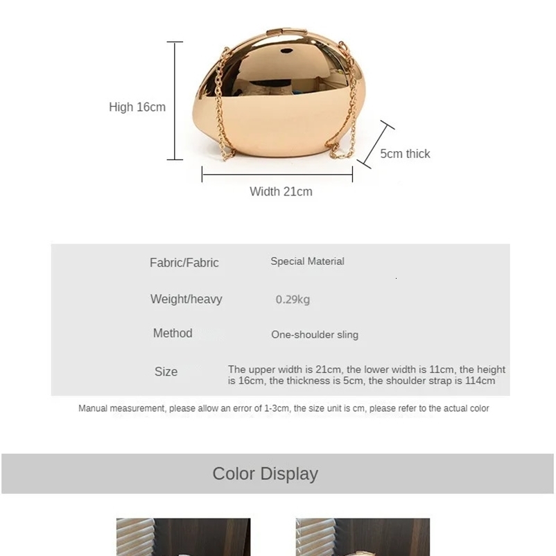 er Acrylic Shell Shape Clutch Bag Gold Silver Women Evening Party Bag Cute Shiny Metal Shoulder Crossbody Bags Small Purse 250401