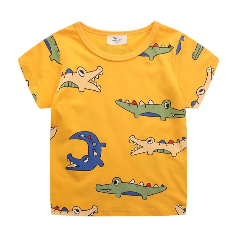 Jumping Meters 2-7T Arrival Boys T Shirts For Summer Cartoon Car Toddler Kids Tees Baby Tops Clothes 250407