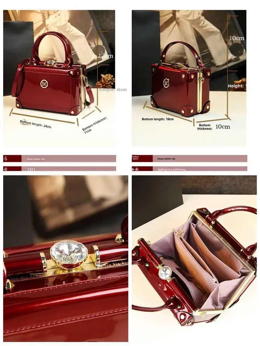 2024 New Fashionable High-End Feelniche Genuine Leather Women's Shoulder Bag Versatile Crossbody Rice Box Handbag Trendy