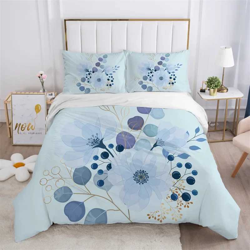 3 pieces of single-sided printed bedding comfortable animal plant flower leaf down duvet cover comfortable bedding X2504081