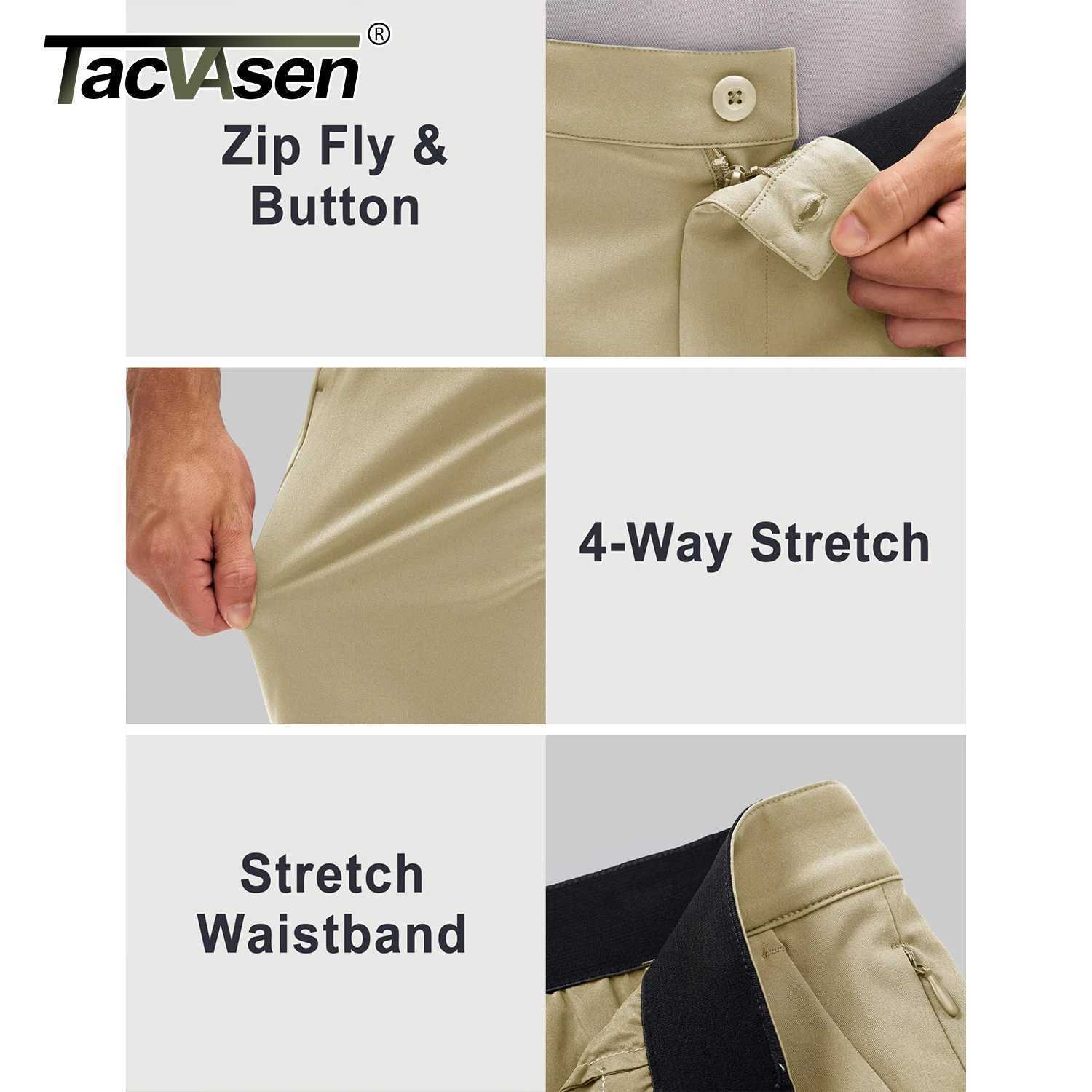 TACVASEN Summer Golf Shorts Mens 7 Quick Dry Lightweight Work Shorts Stretch Casual Shorts with 6 Pockets Waterproof Hiking W250407