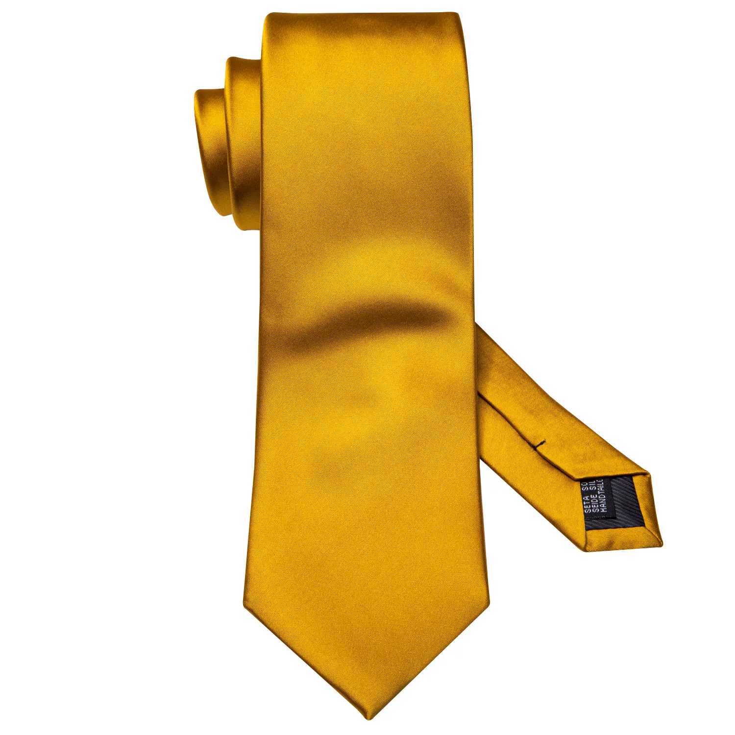 Barry. Gold Beige w Brown Tip Silk Men Tie Handkerchief Cufflink Set Jacquard Necktie for M Wedding Business Party X250407