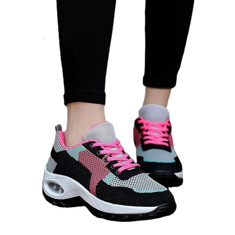 2025 Summer New Women's Breathable Mesh Air Cushion Sports Designer Fashionable Height Increasing Casual Shoes