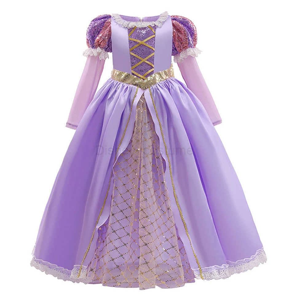 Disney Girls Purple Princess Ball Gowns Dress for Children Birthday Carnival Halloween Party Fancy Girls Clothes Cosplay Role Play Dres X250408