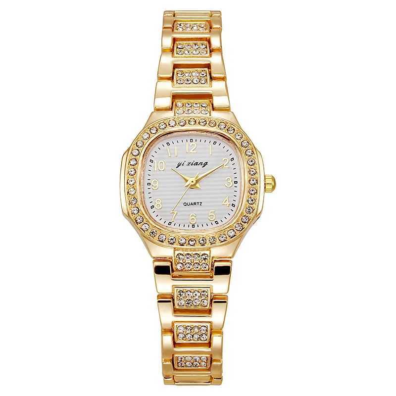 Fashion watch steel strap waterproof womens watch luxury rhinestone Arabic numeral dial quartz watch Montre womens direct shippingT250408