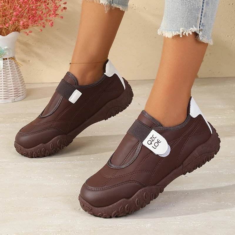 Soft Sole Non-Slip Work Shoes Comfortable for Feet Autumn Winter Womens Black Sneakers Slip-On Waterproof Kitchen Office 251107