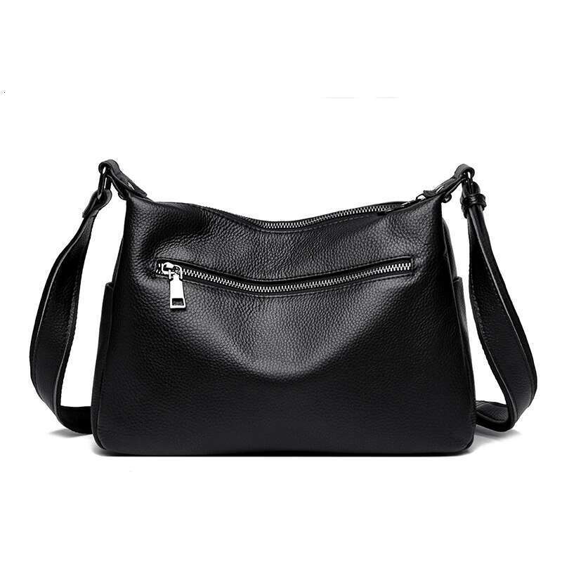 Vintage Cowhide Shoulder Crossbody For Women 2024 Fashion Handbag Solid Genuine Leather Tote Bag Ladies Messenger Sac