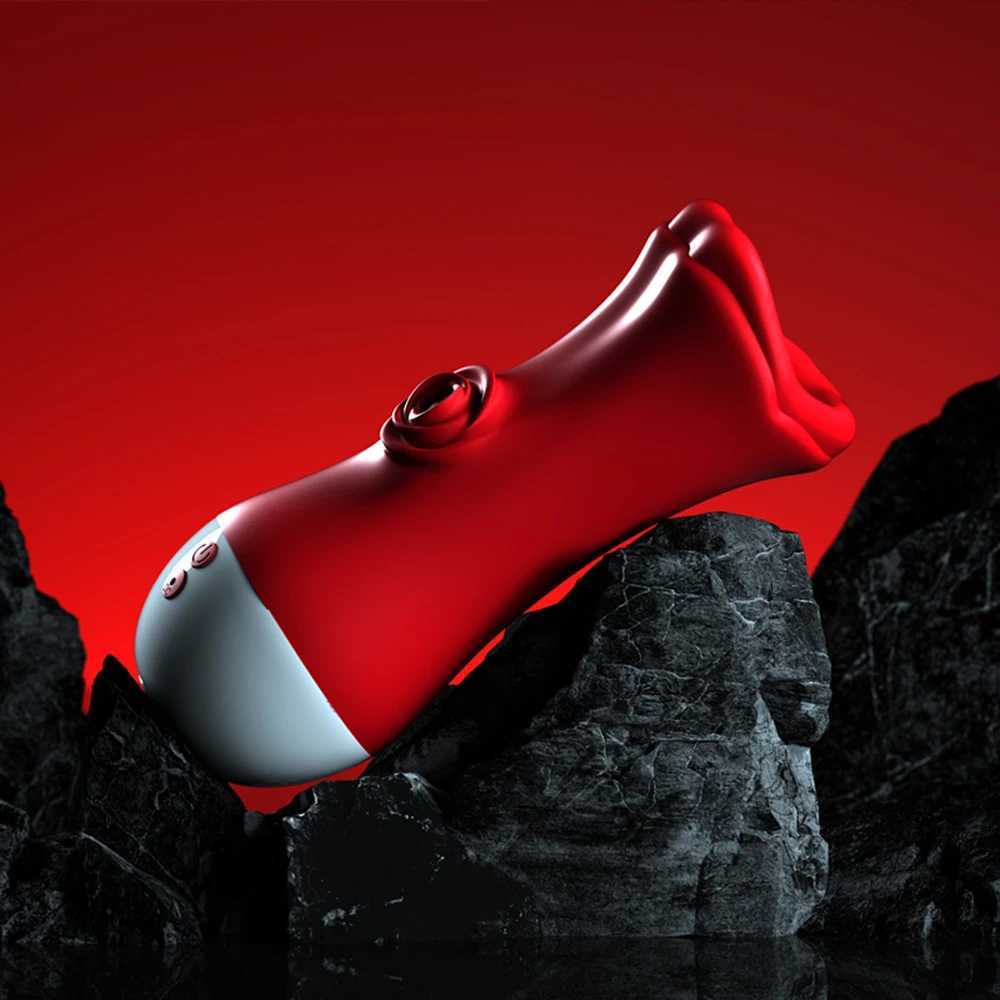 Male Glans Training Deep Throat Sucking Vibration Penis Oral Masturbation Cup Exercise Machine Adult Product Portable Electric Sex ToyXJ250408