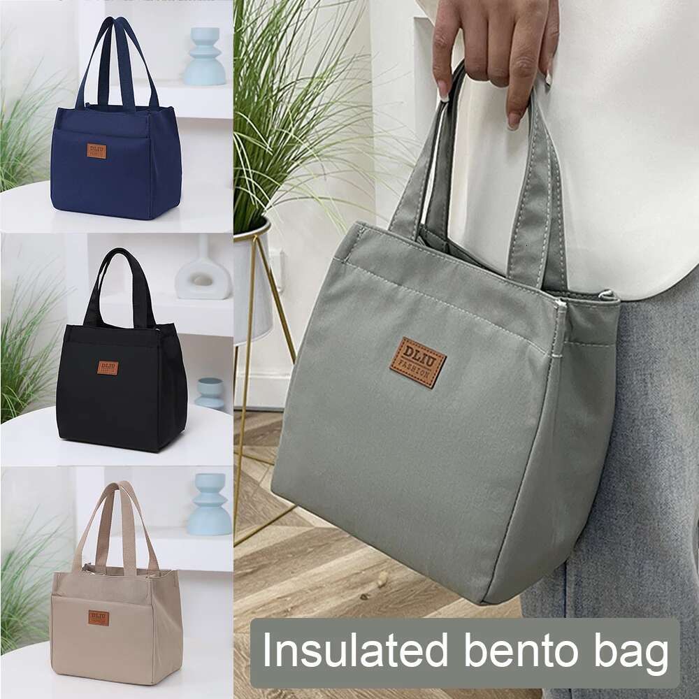 Simple Lunch Bag With Aluminum Foil Insulation Large Capacity For Work, A Simple And Practical Insulated Tote Bag-Ll
