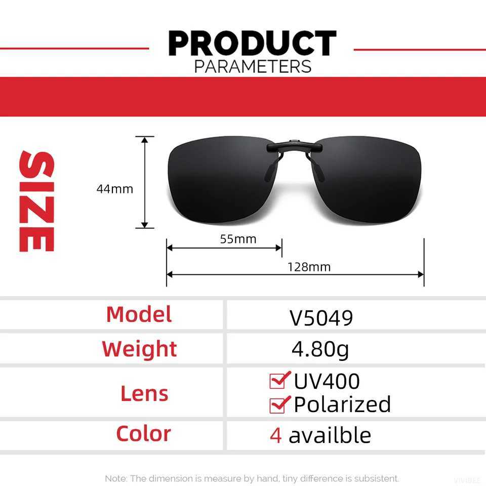 VIVIBEE Driving Clip on Sunglasses Unisex Sunglasses Men Polarized Women Night Vision Fishing UV400 Outdoor Sunglasses W250408