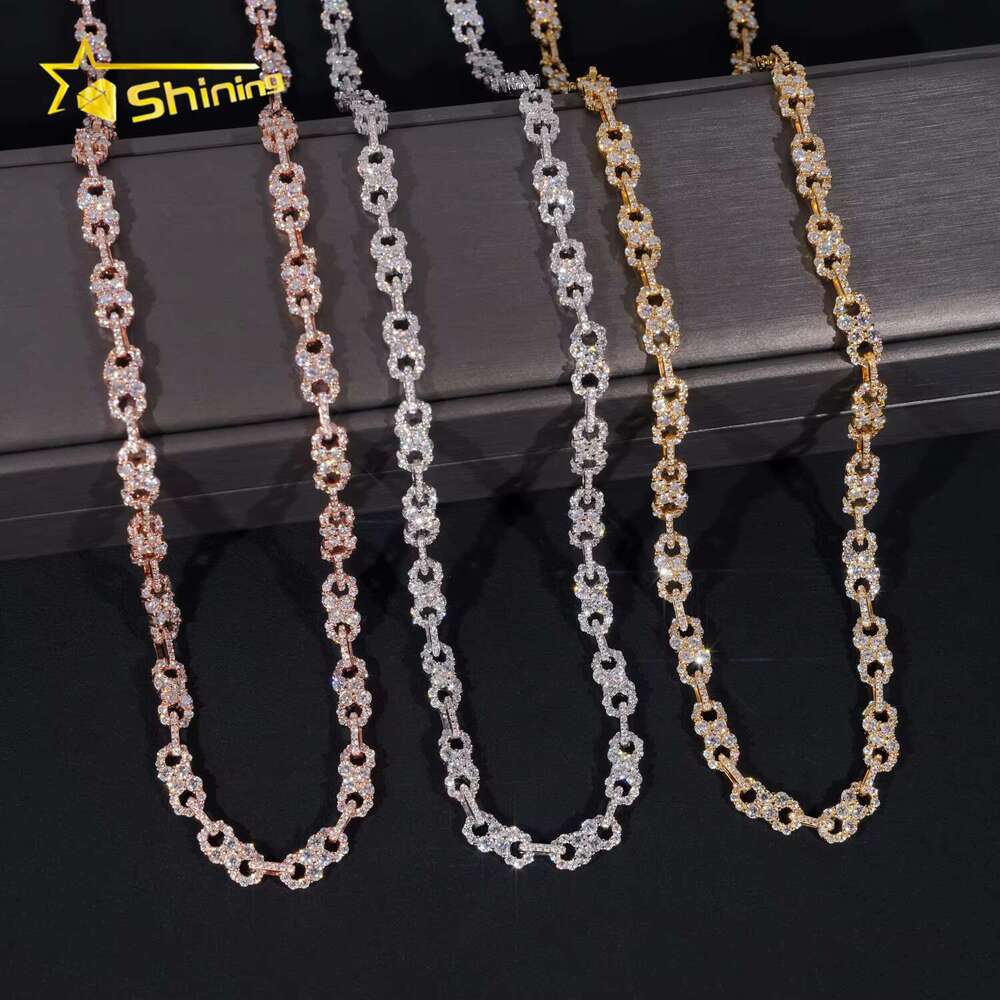 New Hip Hop Design Unlimited Chain Ice Out Sier Men's Gold Plated Moissanite Cuban Necklace