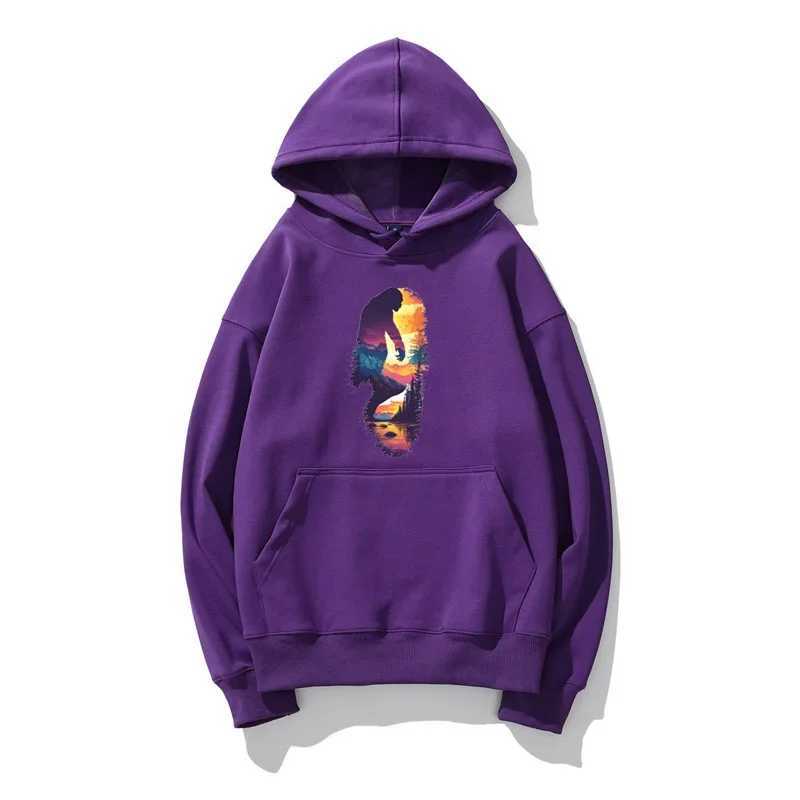 Forest Footprints Printed Spring Hoodie Mens Fashion Loose Hoodie Comfortable Zipper Mens Street Clothing W250408