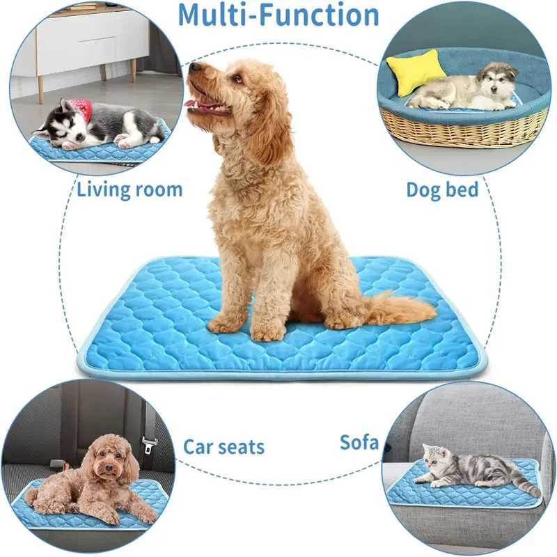 Dog self cooling pad pet cat cooling pad pet sleep pad summer cooling pad washable ice silk breathable pad for blankets Y250407
