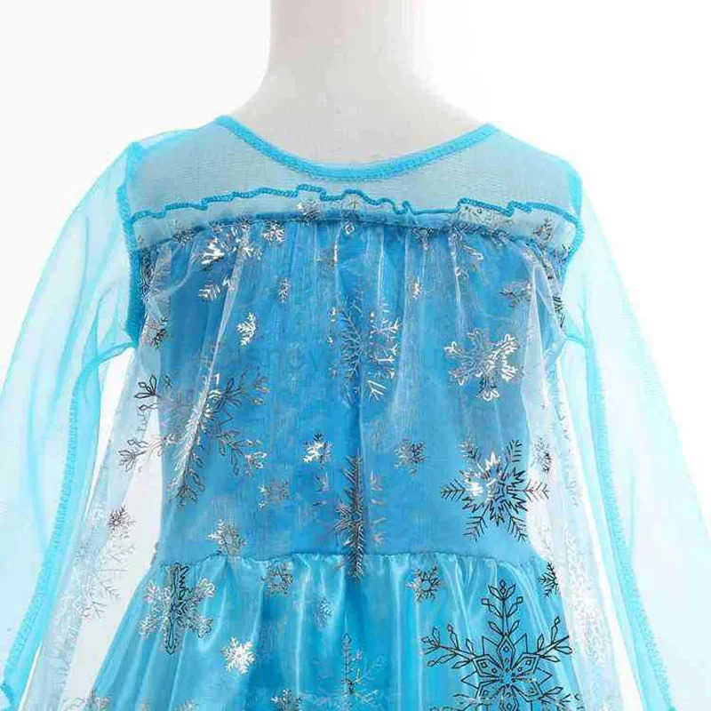 Disney girls cosplay snow queen Elsa costume childrens carnival party ball dress robe play childrens clothing frozen princess dress X2504081