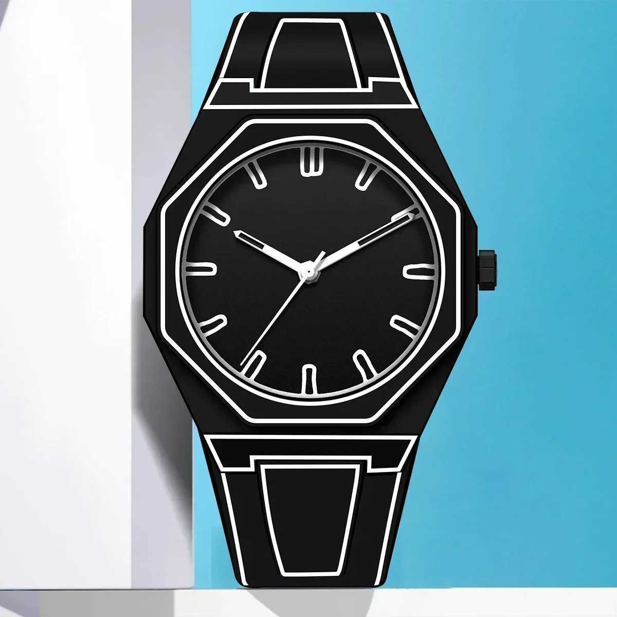 Modern Minimalist Sketching Creative Sports and Leisure Watch Creative Design Waterproof Watch Y250407