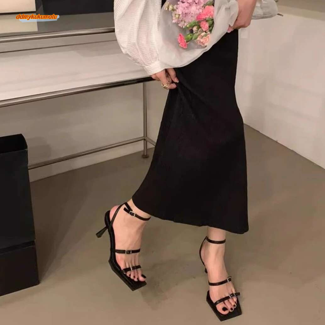 Women's Sandals Stripper Open Toe Ladies Shoes Sier Leather Stiletto Thin Heels Vintage On Offer And Premium Sales Shoe ddmykukumalu