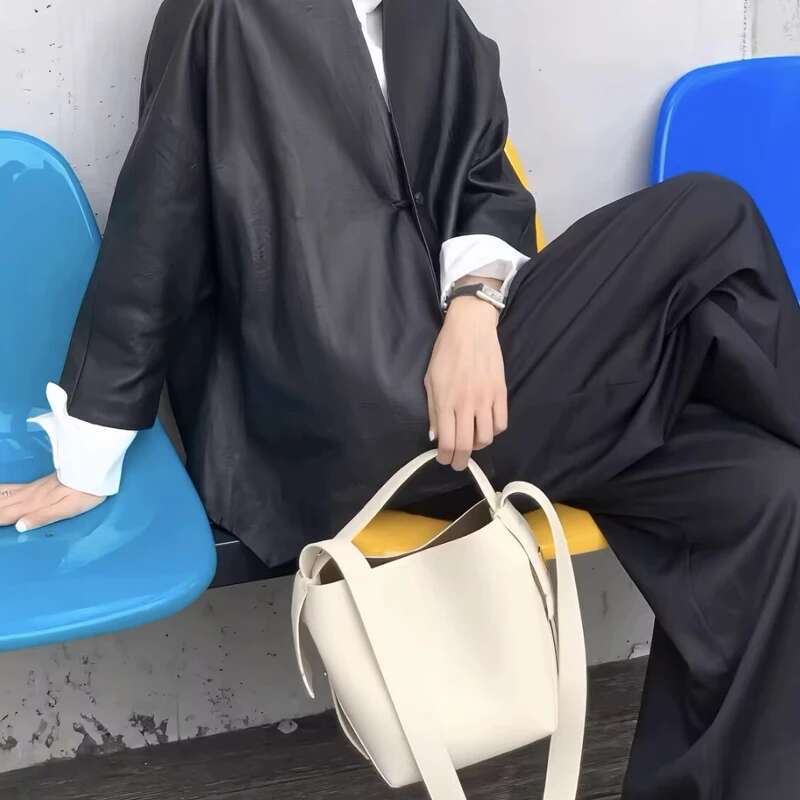 SEMALAYA 2025 Autumn And Winter New Leather Women's Bucket Bag Advanced Sense Niche Design Single Shoulder Crossbody