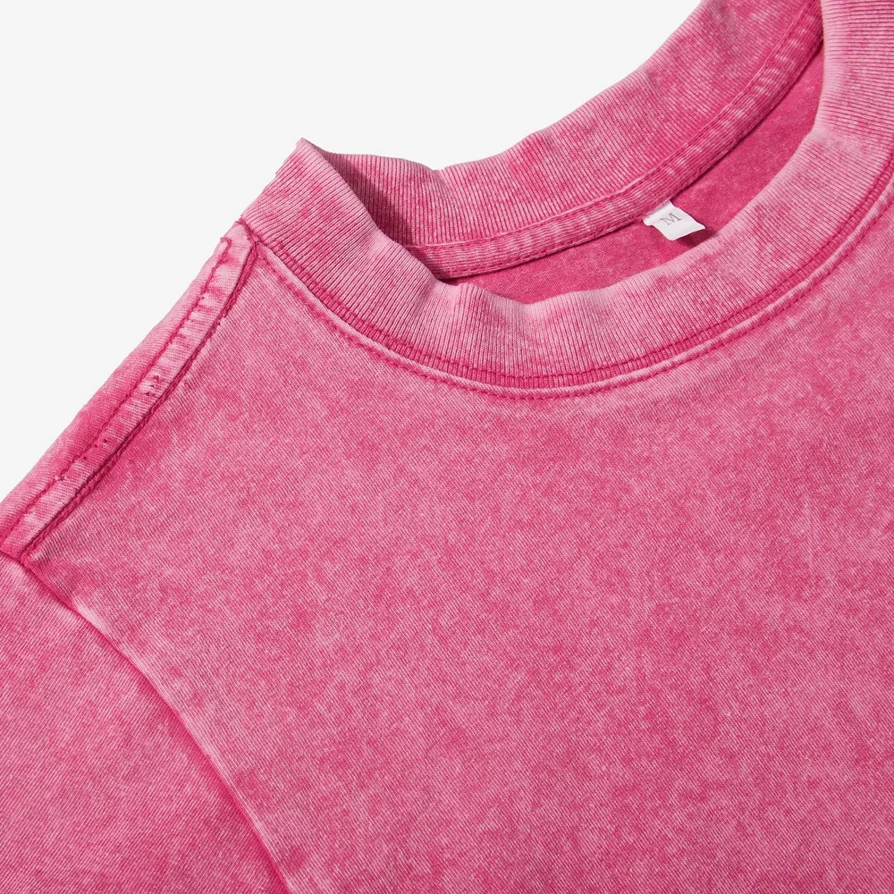 Pink Bratz letter printed womens Tshirt washed retro casual summer short sleeved soft ultrathin suitable for comfort 250407