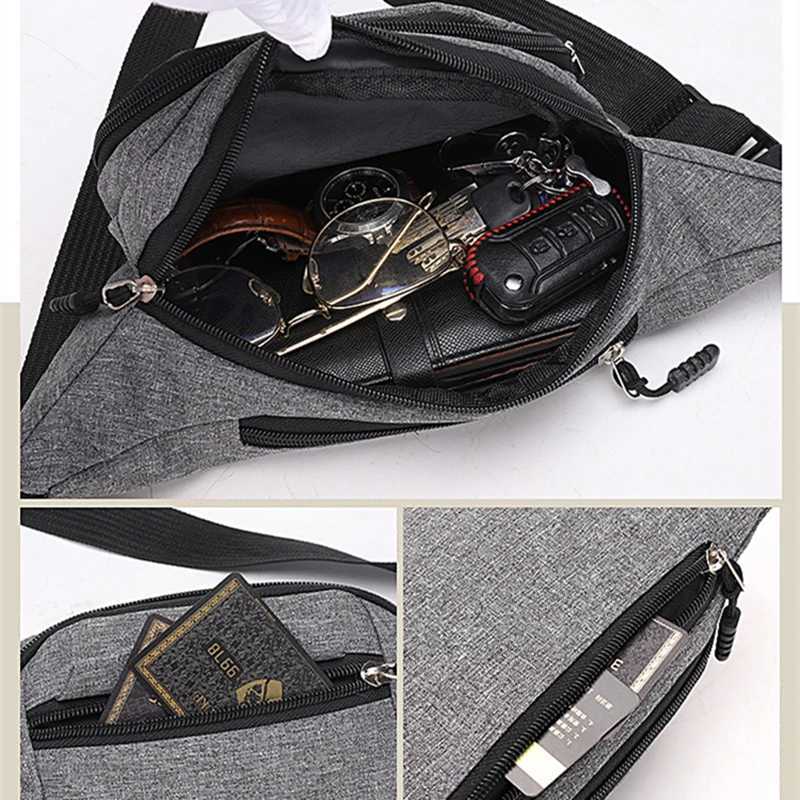 Mens corset bag waterproof outdoor sports bag canvas bag Korean waist bag Fanny bag cross body mens banana bag Z250407