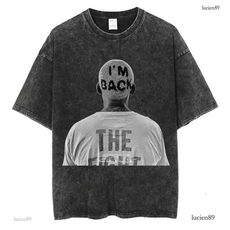 Men's T-Shirts Men Clothing Cotton Vintage Washed T-shirt Dennis Rodman Graphic T Shirt Oversized Summer Fashion Hip Hop Streetwear Tees J240111
