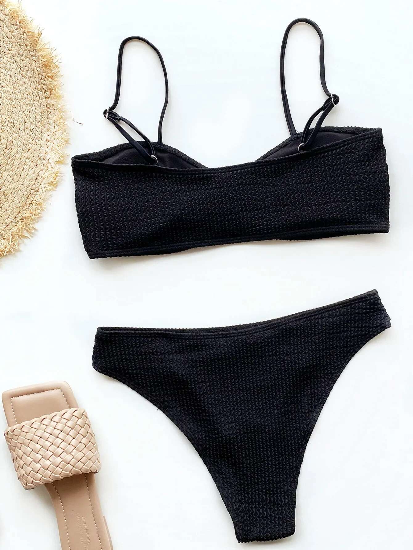 Dongdumaoyi Sexy Micro Bikini Swimwear Women Green Black Push Up Pleate Swimsuit Summer Beach Bathing Suit High Waist Swimming