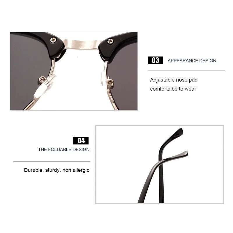 Vintage for Men Women Designer Sunglasses Sunscreen Fishing Outdoor Oval Shape Uv400 Polarized Lens